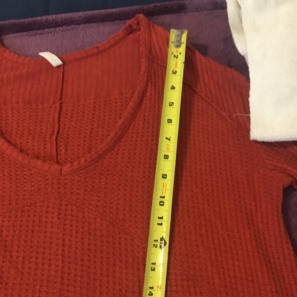 Free People Thermal Henley Waffle Long Sleeve Women’s Top - Picture 13 of 14